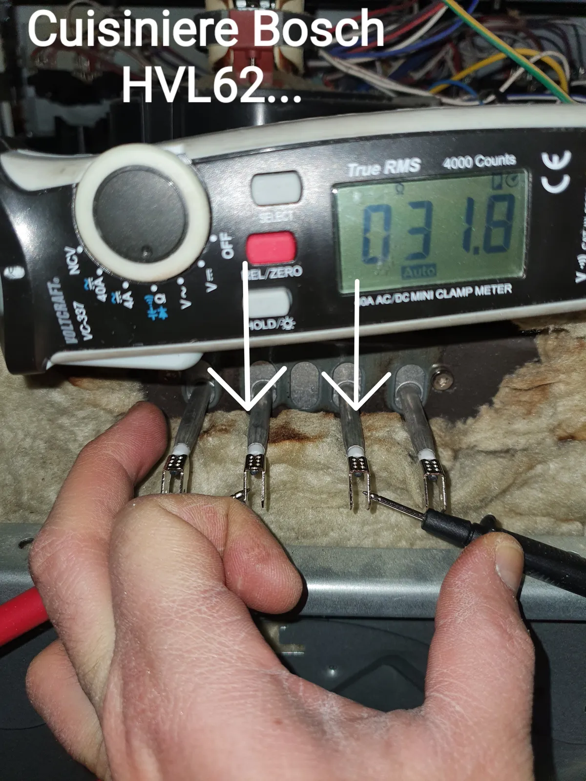 Mesure de résistance sur cuisinière Bosch